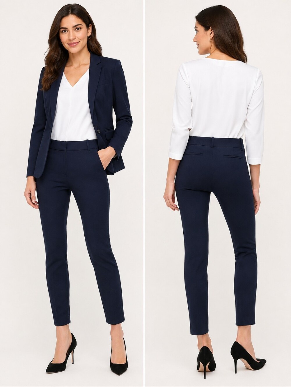❤️ J CREW CAMERON SLIM CROP PANTS IN FOUR SEASON STRETCH, NAVY BLUE, 2 (26)